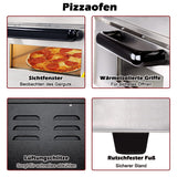Beeketal 'BPO33-2' Profi Doppel Kammer Pizzaofen mit 2x 400x400 mm Schamottstein mit Pizzaschaufel, Gastro Steinbackofen für Pizza und Backwaren, Leistung 3000W, Pizzabackofen Temperatur bis zu 350°C